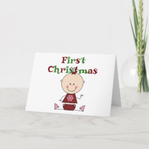 Baby Girl First Christmas T-shirts and Gifts Holiday Card