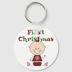 Baby Girl First Christmas T-shirts and Gifts Keychain