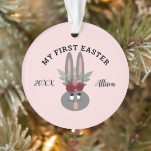 Baby Girl First Paster Pink Bunny Personnalisé