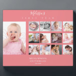 Baby Girl First Year Photo Collage 12 Months Pink Plaque<br><div class="desc">Baby Girl First Year Photo Collage 12 Months Pink</div>