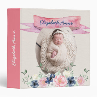 Baby Girl Floral Memory Book Binder