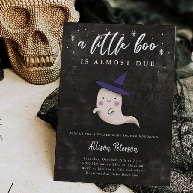 Baby Girl Ghost Halloween Shower Little Boo Invitation (Creator Uploaded)