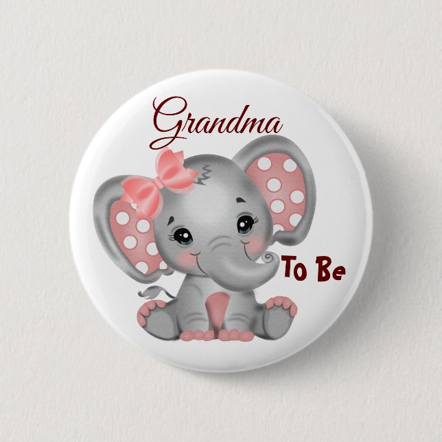 Baby Girl Grandma To Be 2 Inch Round Button (Front)