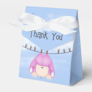 Baby Girl Hanging On Clothesline Favor Box