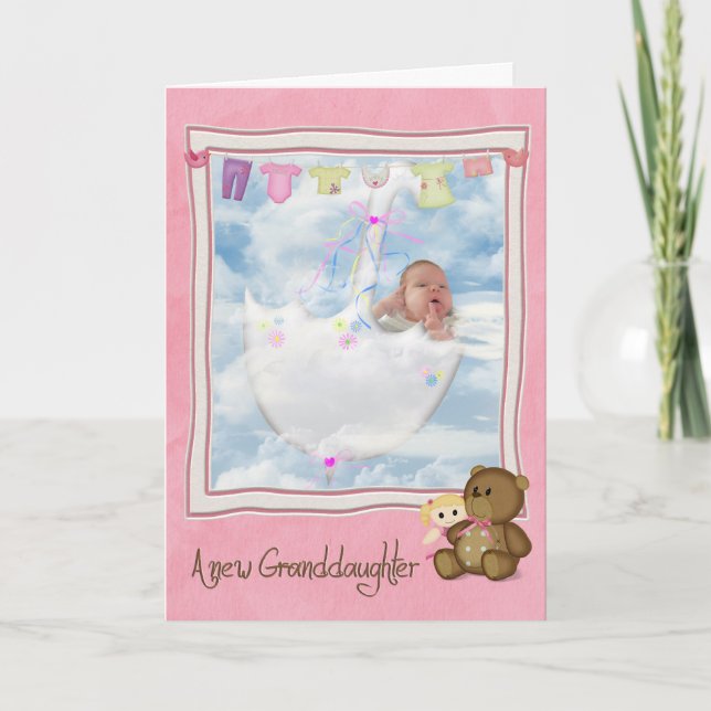 Baby Girl In Umbrella Card (Front)