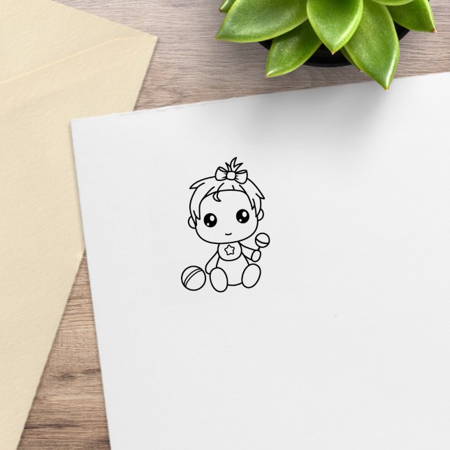 Baby Girl Jumpsuit 1x1 Rubber Stamp (Creator Uploaded)