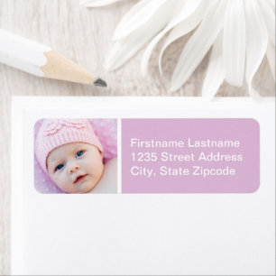 Baby Girl Lavender Photo Return Adresse