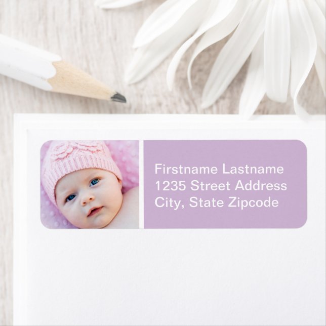 Baby Girl Lavender Photo Return Adresse (En situation)