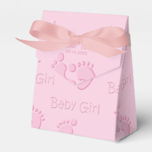 Baby Girl Little Feet Footprint Shower Party Favou Favor Box