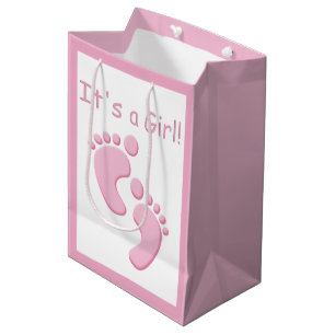 Baby Girl Little Feet It's a Girl MGB Medium Gift Bag
