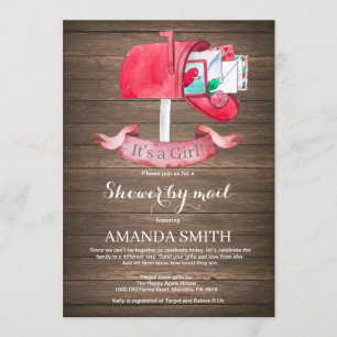 Baby Girl Long Distance Shower by Mail Invitation