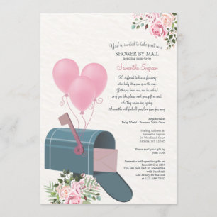 Baby Girl Longue Distance Douche Invitation