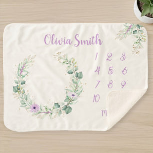 Baby Girl Milestone Blanket -Floral