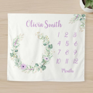 Baby Girl Milestone - Floral Tapestry