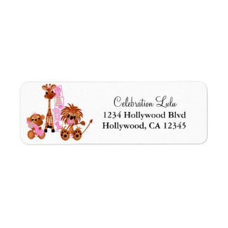 Baby Girl Monkey Return Address Label