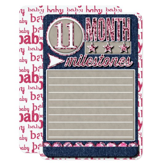 Baby Girl Monthly Milestones JOURNAL CARD