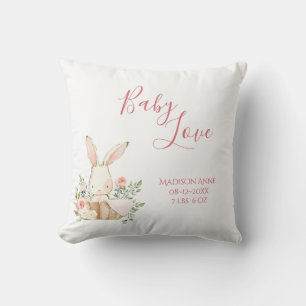 Baby Girl Name Script Baby Love Keepsake Throw Pil Pillow