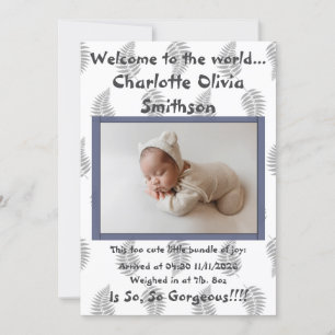 Baby Girl New Arrival Announcement