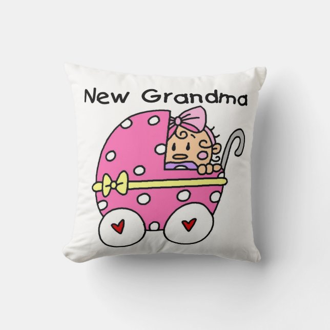 Baby Girl New Grandma Gifts Throw Pillow (Front)