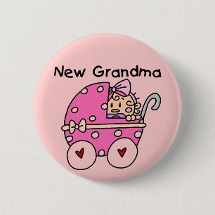 Baby Girl New Grandma T-shirts and Gifts 2 Inch Round Button