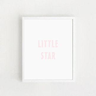 Baby Girl Nursery Wall Art. Little Star Poster