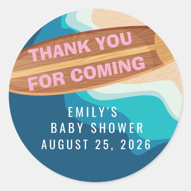 Baby Girl On Board Thank You Sticker (Devant)