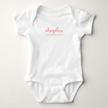 Baby girl one piece white bodysuit t-shirt 