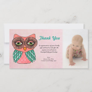 Baby Girl Owl Merci Modèle photo Photocard