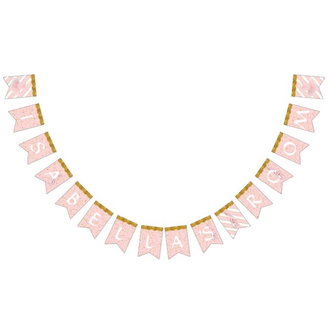 Baby Girl Personalized Nursery Room Name Pennant Bunting Flags (All)