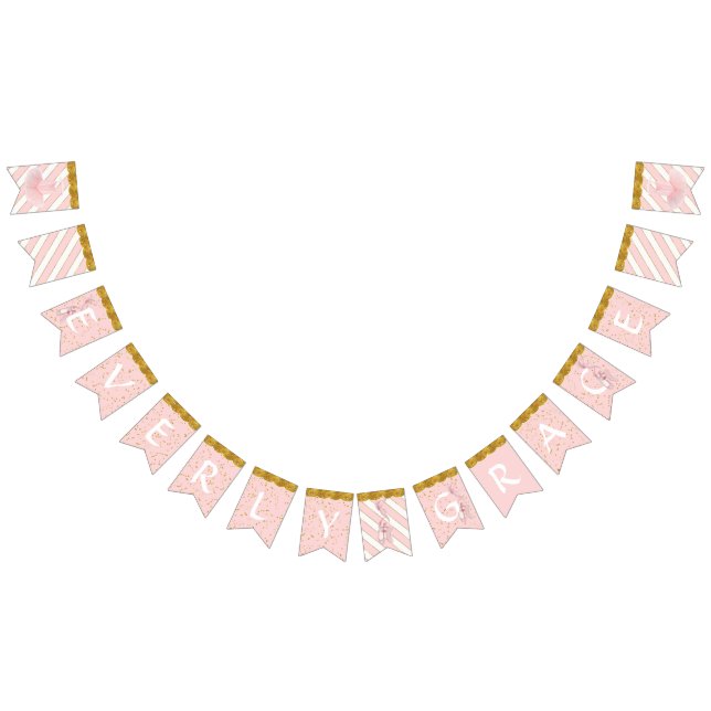 Baby Girl Personalized Nursery Room Name Pennant Bunting Flags (All)
