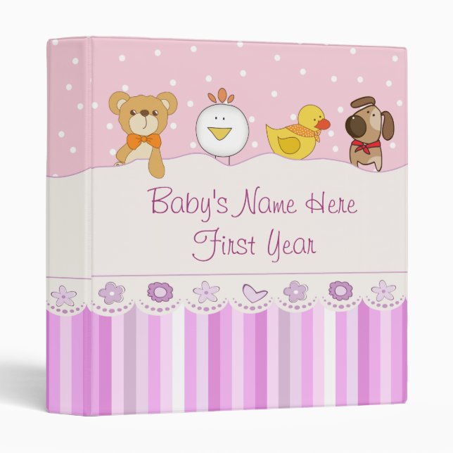 Baby Girl Photo Album Binder (Front/Spine)