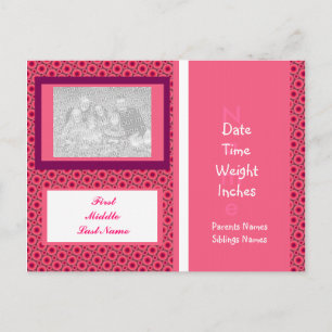 Baby Girl Photo Announcement Template