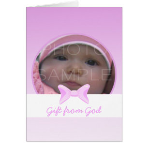 Baby girl Photo Gift from God Pink bow Bible verse