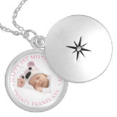 Baby Girl Photo Happy 1st Mothers Day Custom Year Locket Necklace (Front)