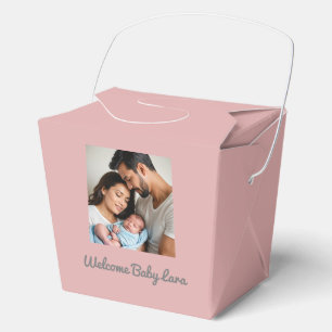 baby girl photo name custom Baby Cushion Favor Box
