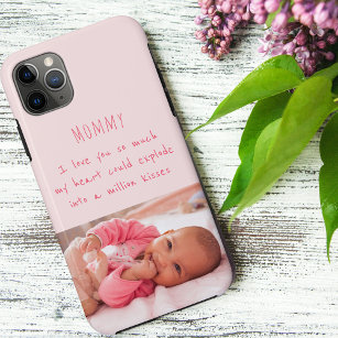 Baby Girl Photo with Love You Message to Mommy Case-Mate iPhone Case