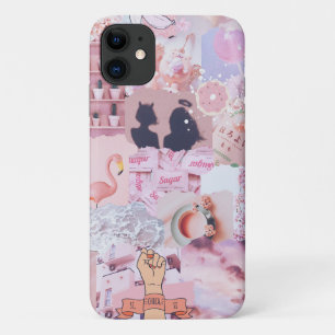 Baby Girl Pink Aesthetic Girl Power Collage iPhone 11 Case