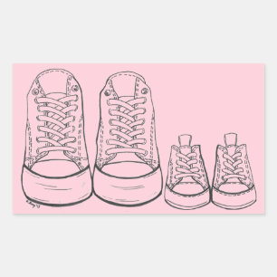 Baby Girl Pink Big Little Sneakers New Arrival Sticker