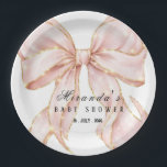 Baby Girl Pink Bow Baby Shower Invitation Paper Plate<br><div class="desc">Baby Girl Pink Bow Baby Shower  Paper Plates
Elegant pink bow paper plates perfect for baby showers or bridal showers.</div>