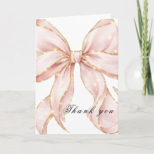 Baby Girl Pink Bow Baby Shower  Thank You Card