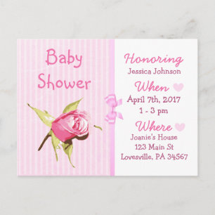 Baby Girl Pink Doll Baby Shower Invitation
