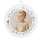 Baby Girl Pink First Christmas Photo