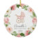 Baby Girl Pink Floral First Christmas Photo