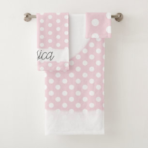 Baby Girl Pink Polka Dot Motif Nom du monogramme