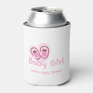Baby Girl Pink Shoes Baby Shower Can Cooler