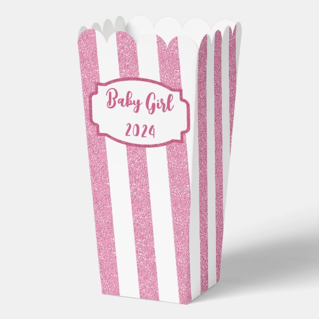 Baby Girl Popcorn Box Favour Box (Front)