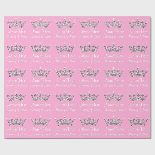 Baby Girl Princess Wrapping Paper PERSONALIZED (Flat)