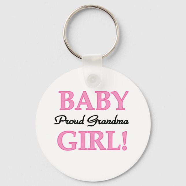 Baby Girl Proud Grandma  Keychain (Front)