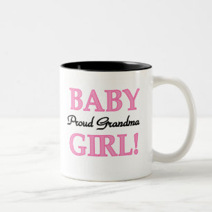 Baby Girl Proud Grandma Two-Tone Coffee Mug