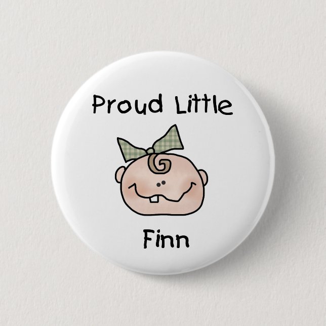 Baby Girl Proud Little Finn 2 Inch Round Button (Front)